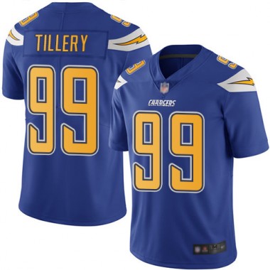 Los Angeles Chargers NFL Football Jerry Tillery Electric Blue Jersey Men Limited  #99 Rush Vapor Untouchable